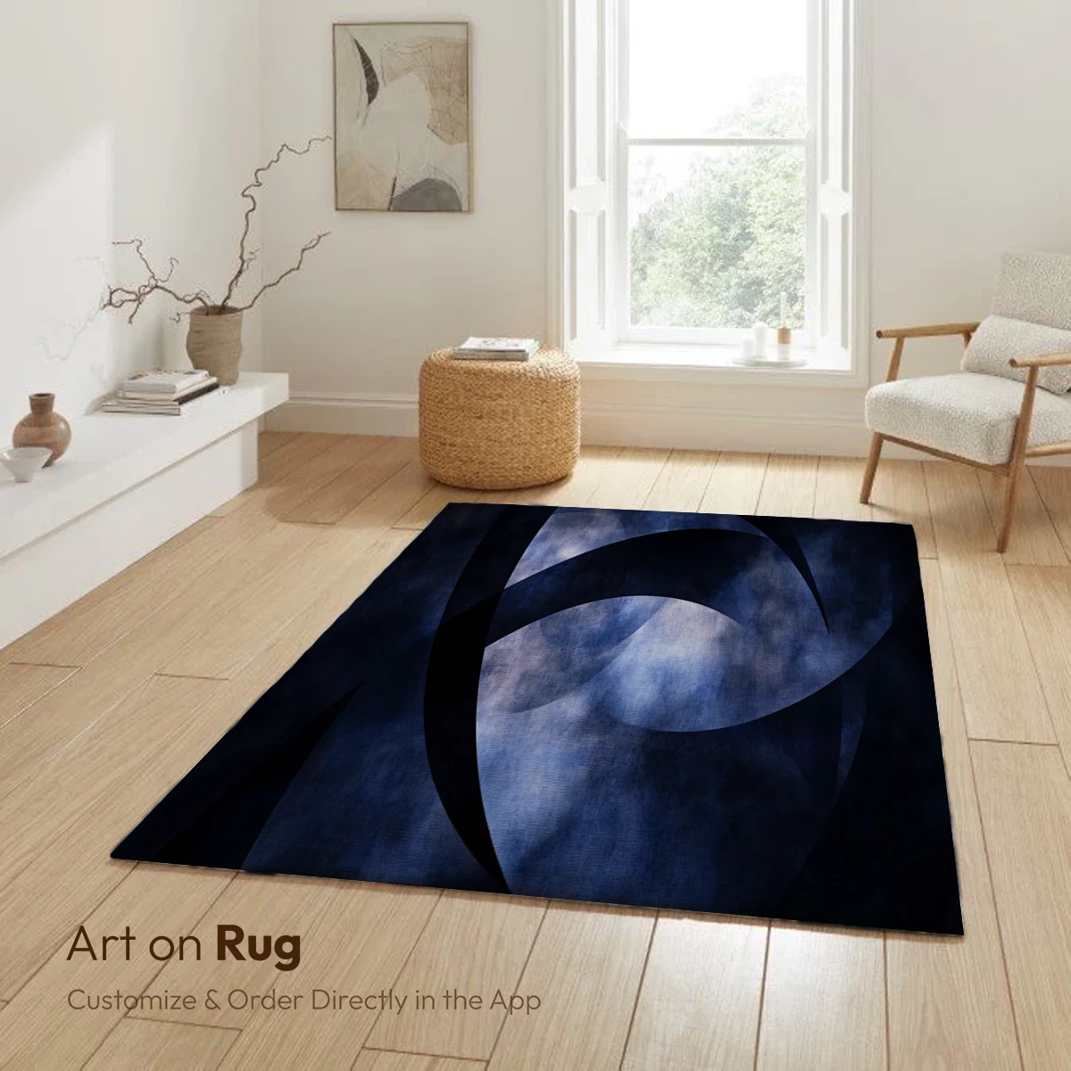 Ethereal Blue Whispers: Abstract Curves in Shadow - Image 5