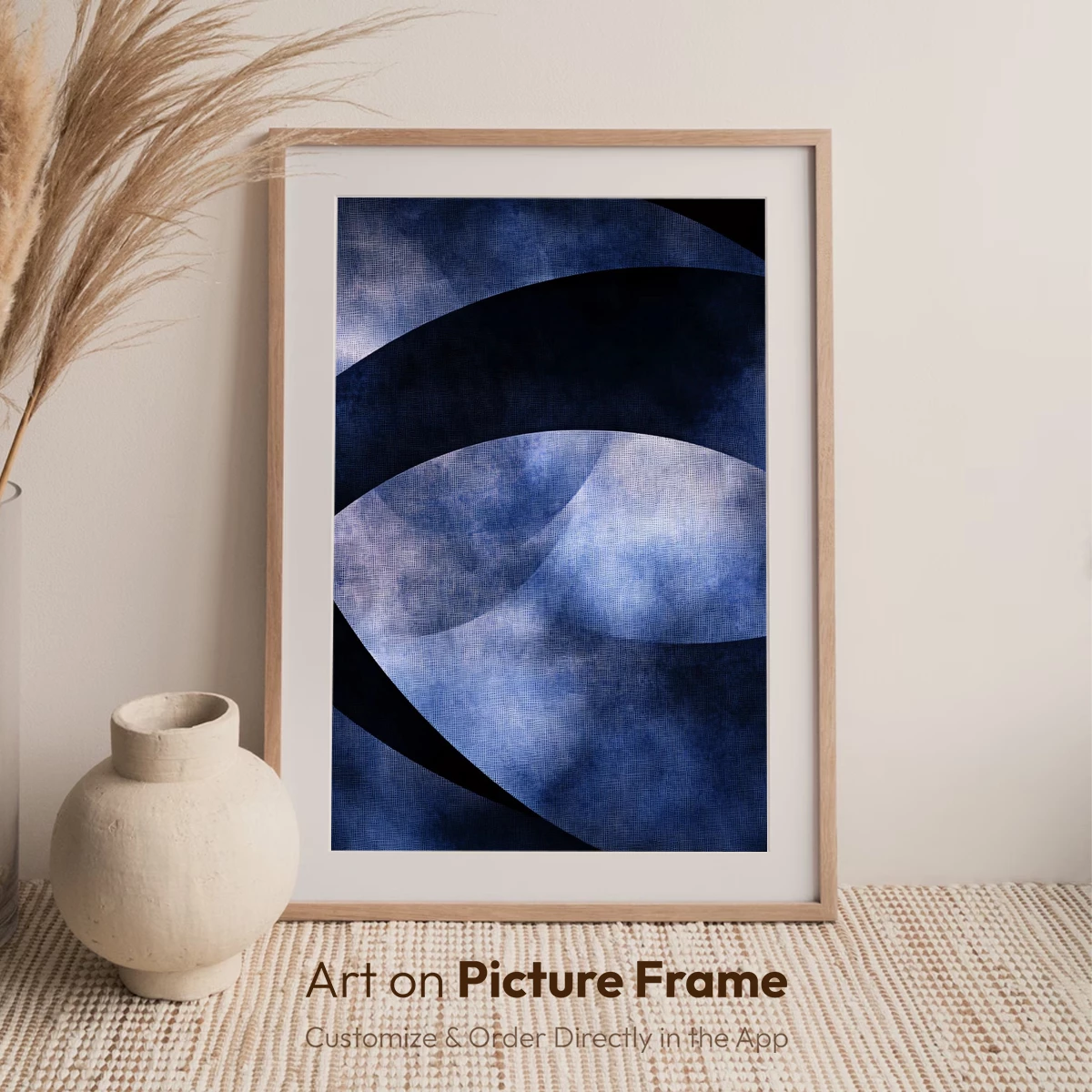 Ethereal Blue Whispers: Abstract Curves in Shadow - Image 6