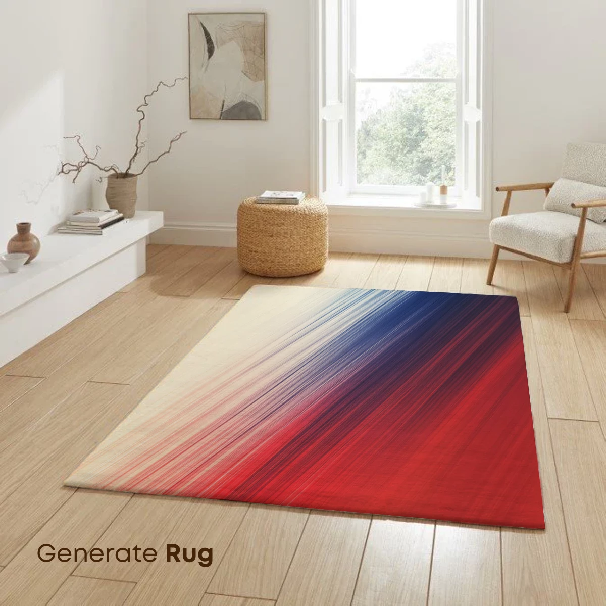 Diagonal Velocity: Red, White, and Blue Abstract Flow - Image 6