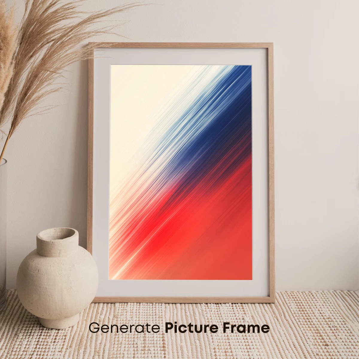 Diagonal Velocity: Red, White, and Blue Abstract Flow - Image 7