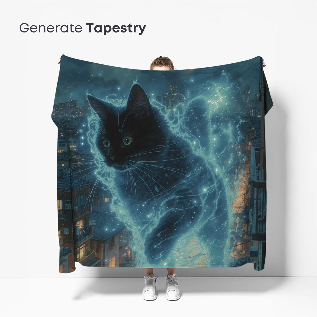 Electric Midnight Cat: Urban Fantasy Art - Image 5