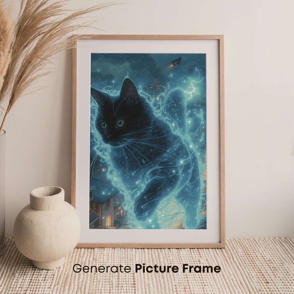 Electric Midnight Cat: Urban Fantasy Art - Image 7