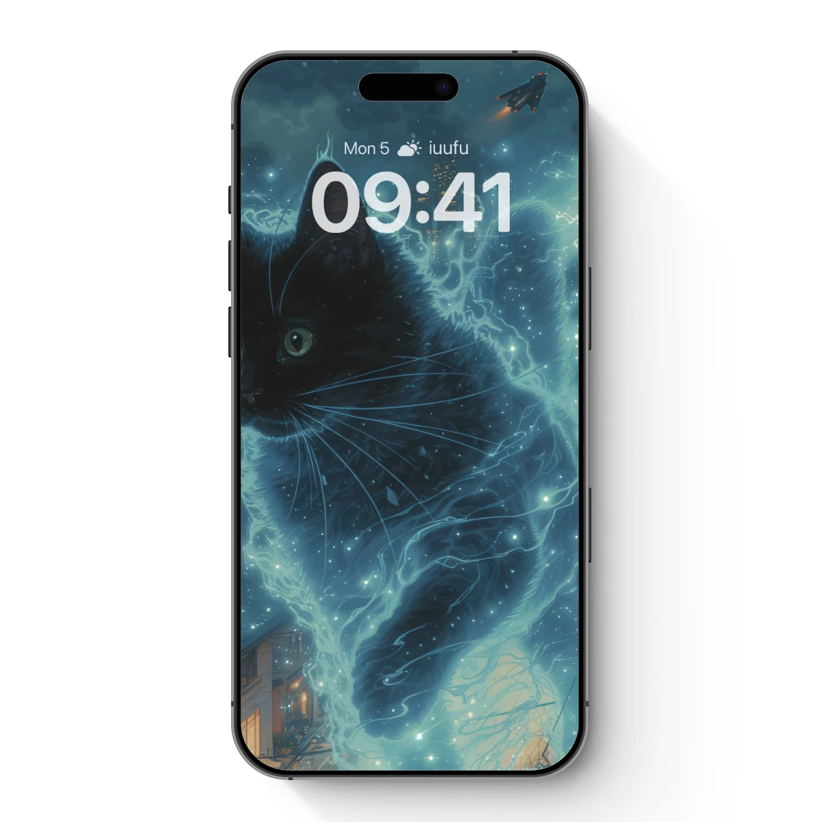 Electric Midnight Cat: Urban Fantasy Art