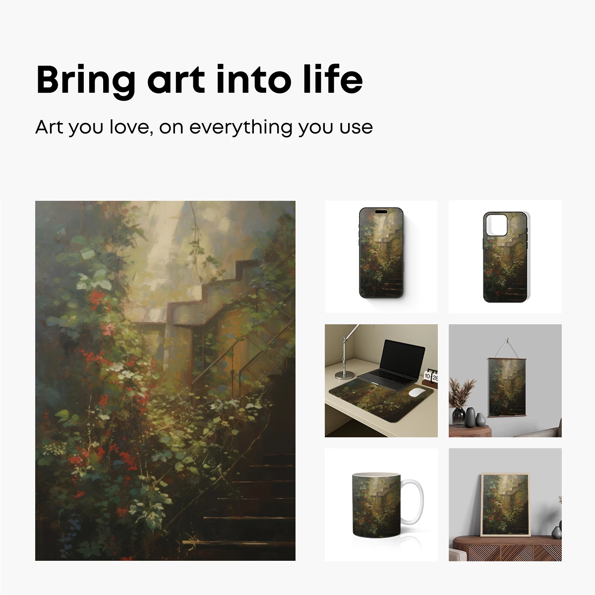 Enchanted Staircase in Verdant Light - Image 2