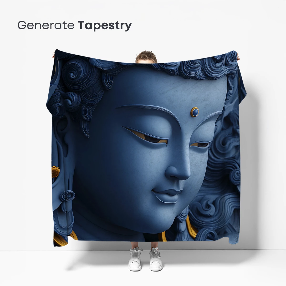 Eternal Blue Serenity: Divine Sculpture in Motion - Image 5