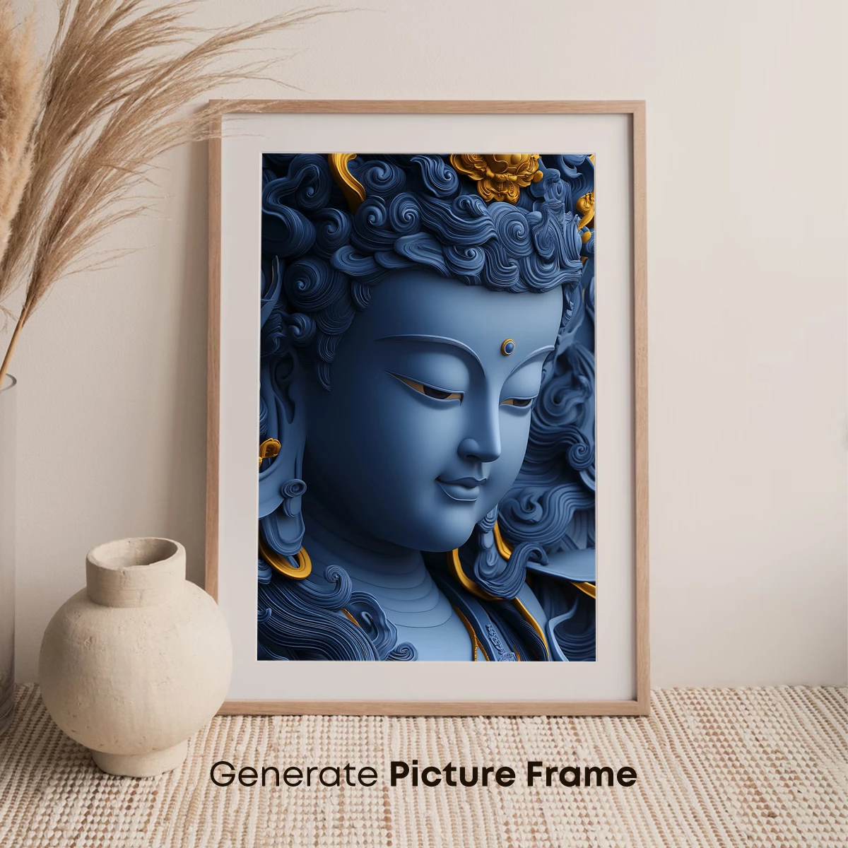 Eternal Blue Serenity: Divine Sculpture in Motion - Image 7