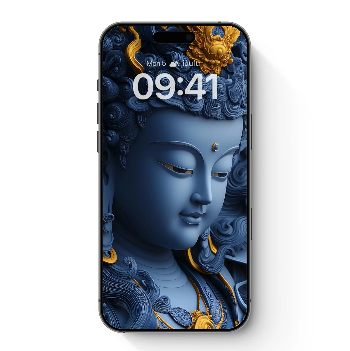 Eternal Blue Serenity: Divine Sculpture in Motion