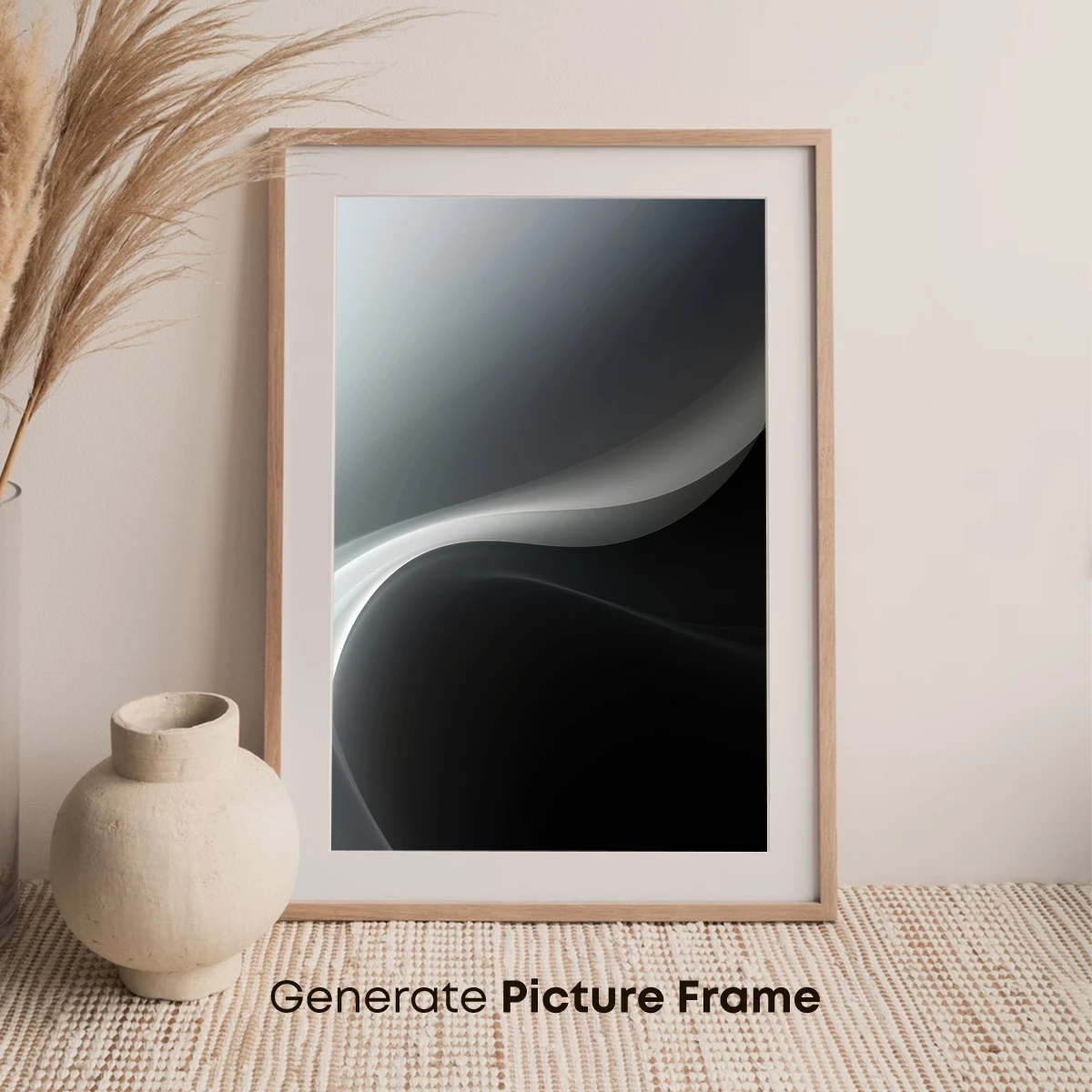 Elegant Flow: Monochrome Abstract Waves - Image 7