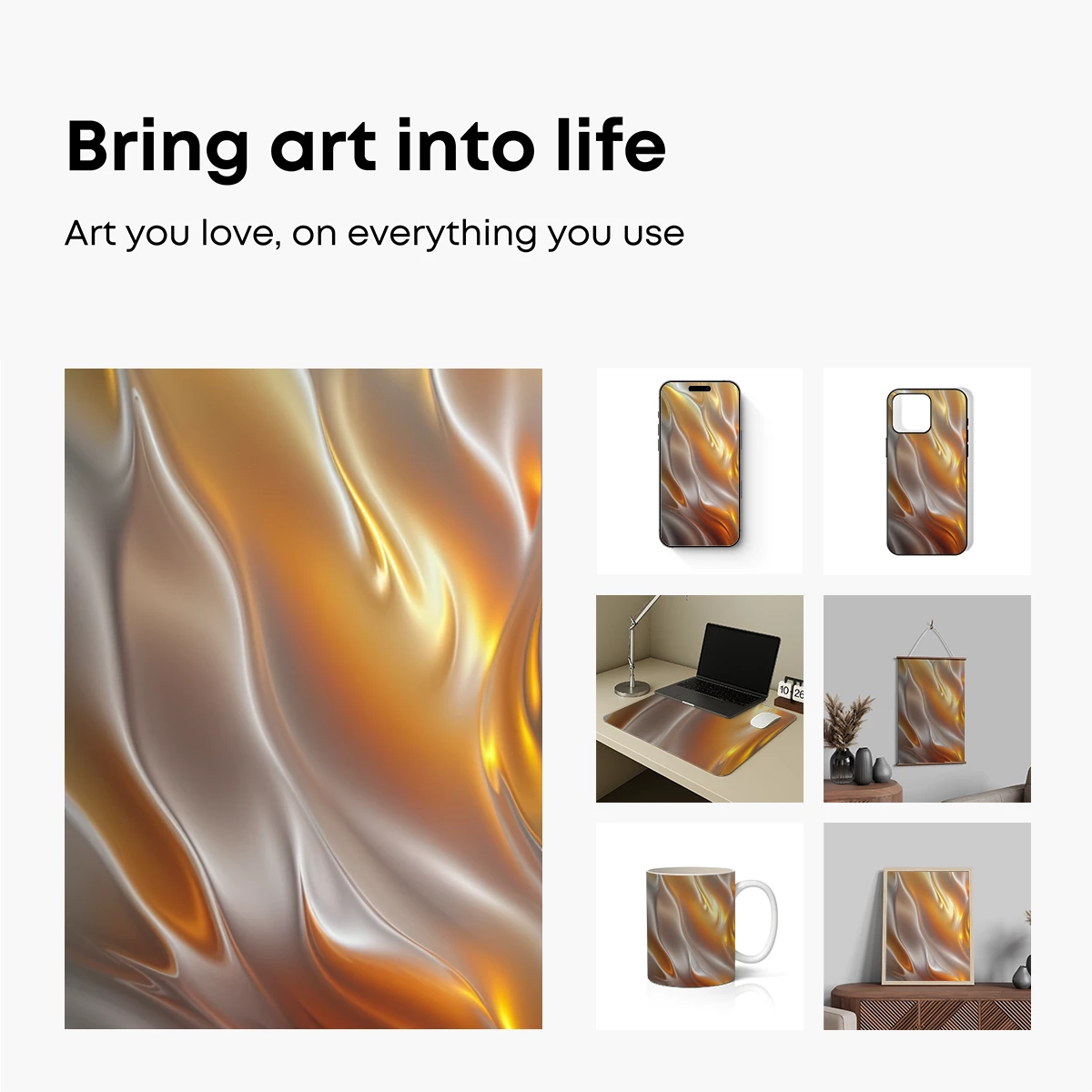 Golden Silk Symphony: Fluid Elegance in Motion - Image 2