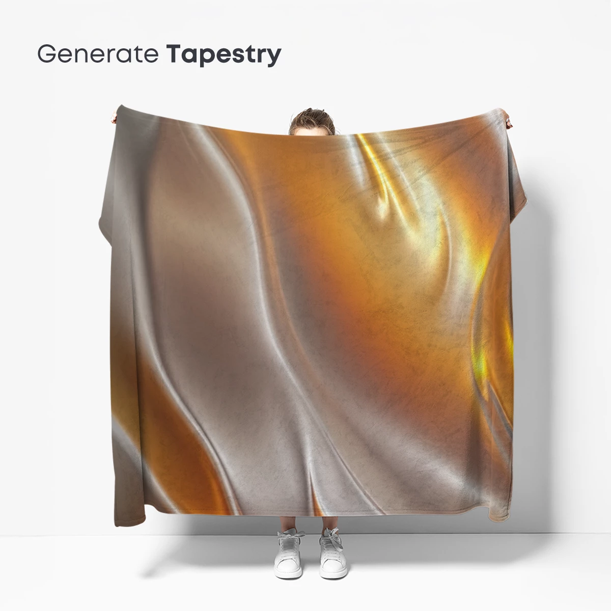 Golden Silk Symphony: Fluid Elegance in Motion - Image 5