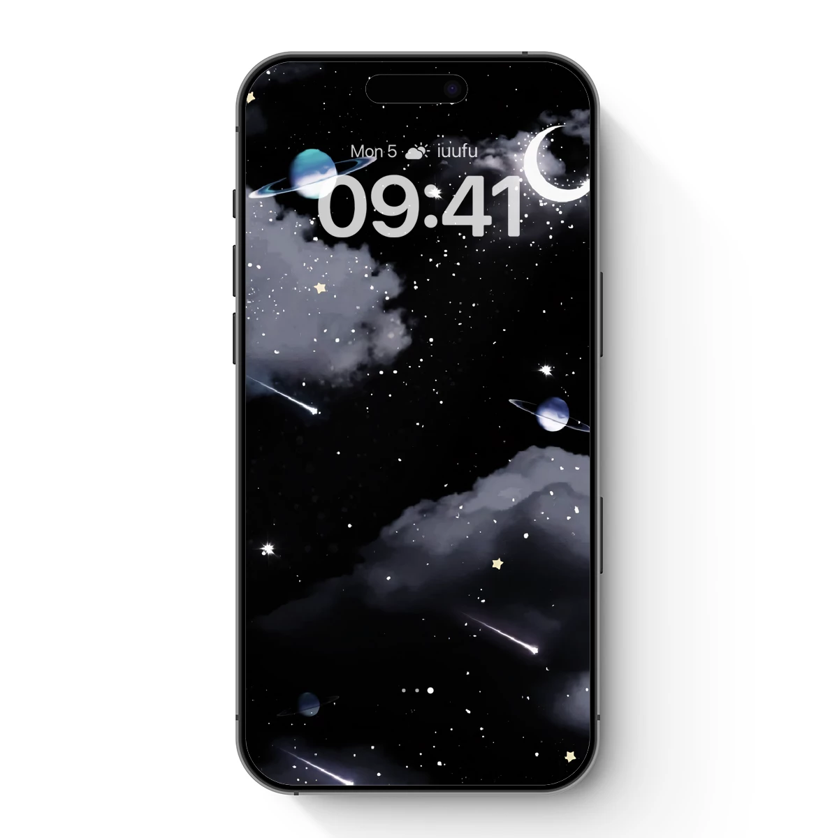 Cosmic Dreamscape: Planets, Moon, and Shooting Stars