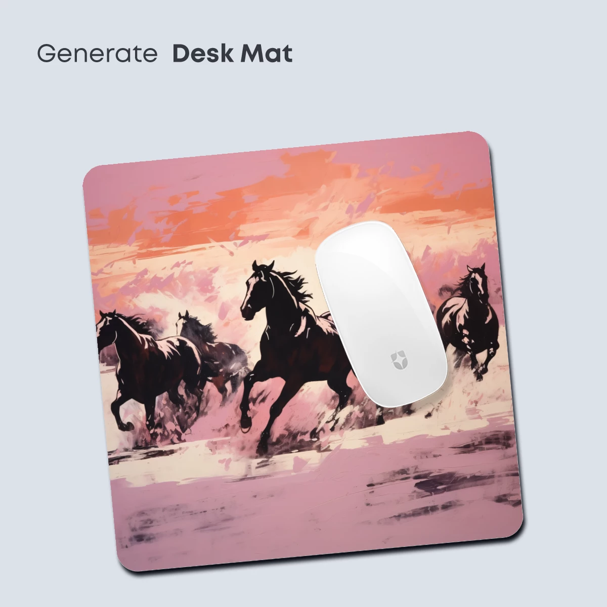 Gallop of Shadows: Energetic Horses in Abstract Sunset - Image 4