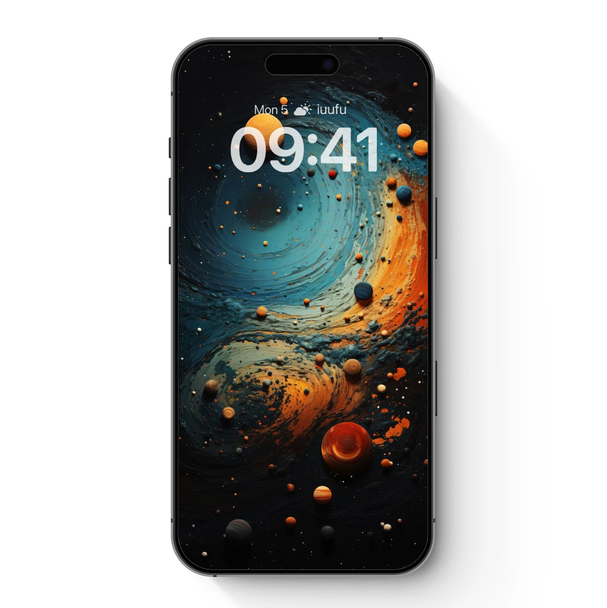 Cosmic Swirl: Planetary Dance in Abstract Space