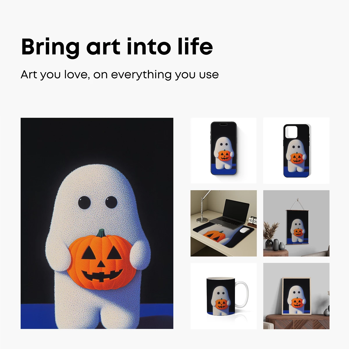 Ghostly Pumpkin Embrace: Halloween Delight - Image 2