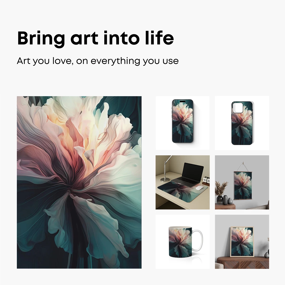 Ethereal Bloom: Abstract Floral Fusion - Image 2