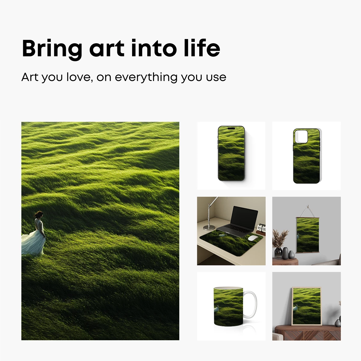 Ethereal Wanderer in Verdant Waves - Image 2