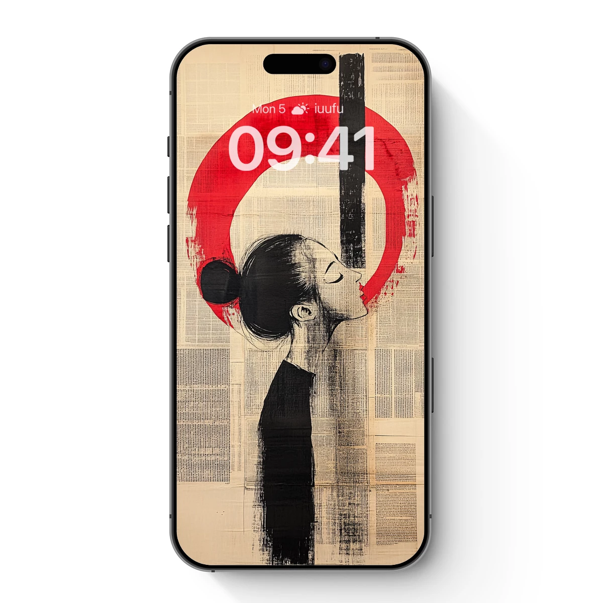 Elegant Profile in Red: Abstract Minimalism