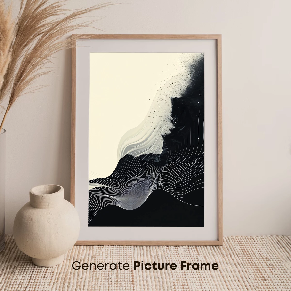 Ethereal Wave Symphony: Abstract Line Art Fusion - Image 7