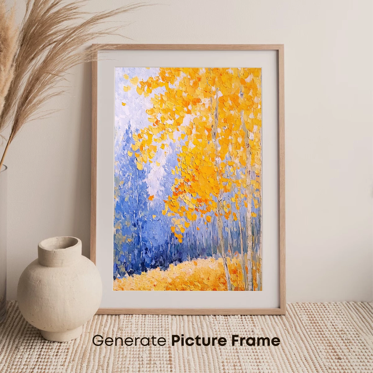 Autumn's Golden Embrace: Impressionist Forest Glow - Image 7