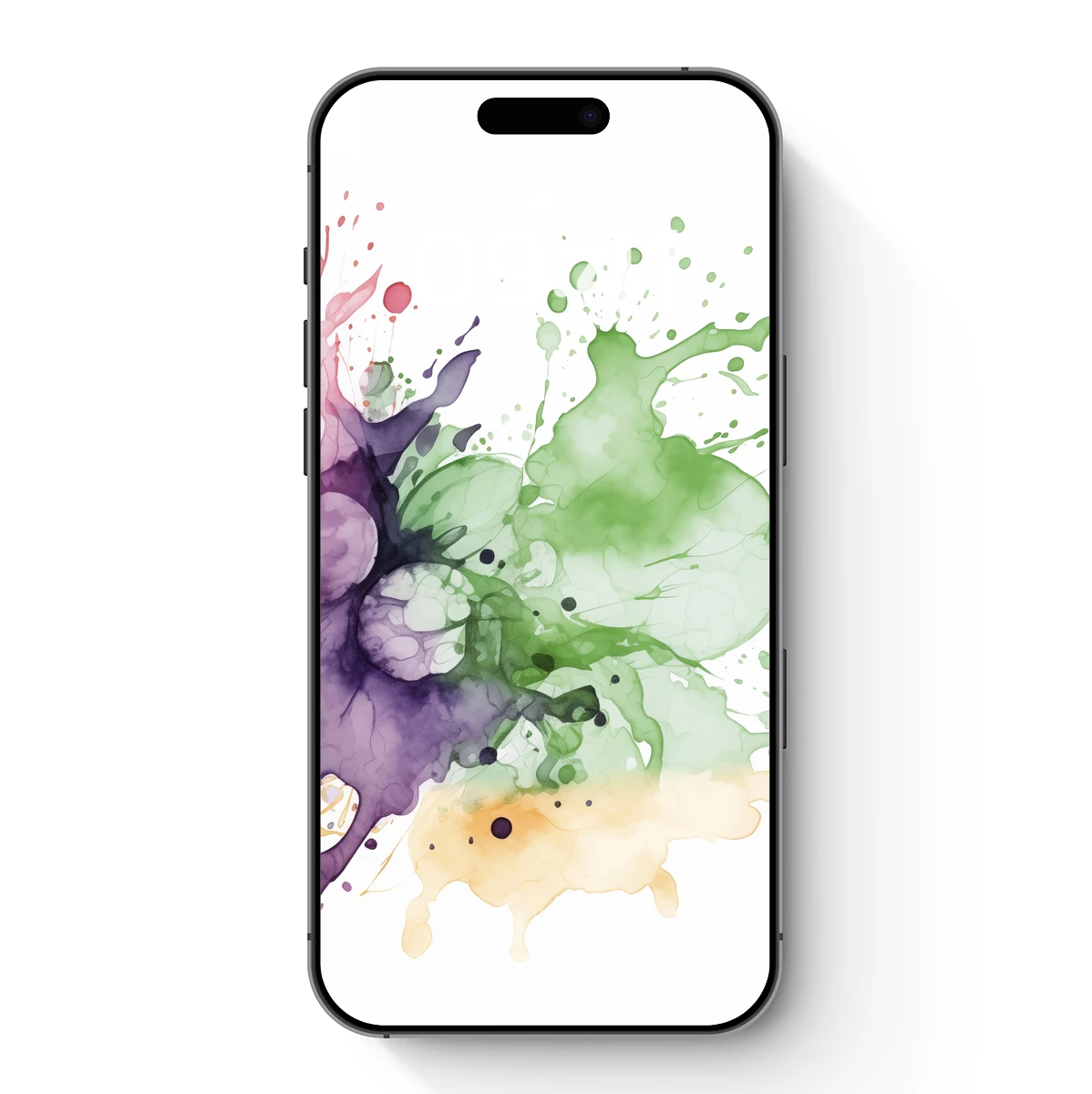 Abstract Ink Fusion: Green, Purple, and Gold Harmony