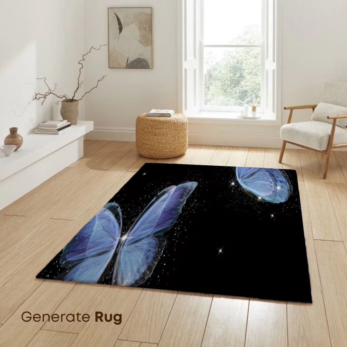 Ethereal Blue Butterflies in Midnight Sky - Image 6