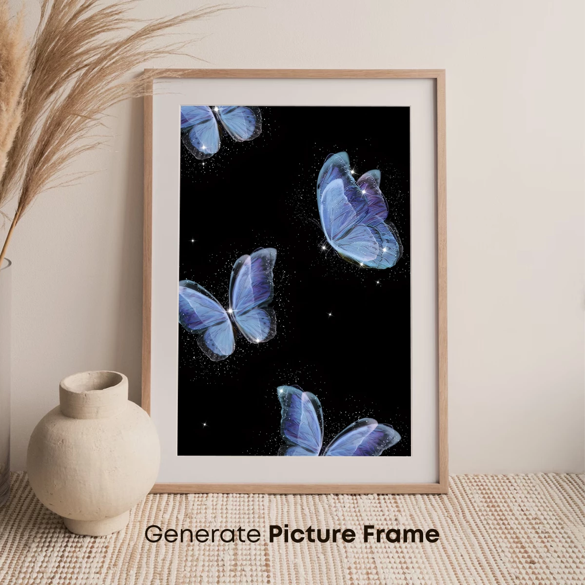 Ethereal Blue Butterflies in Midnight Sky - Image 7