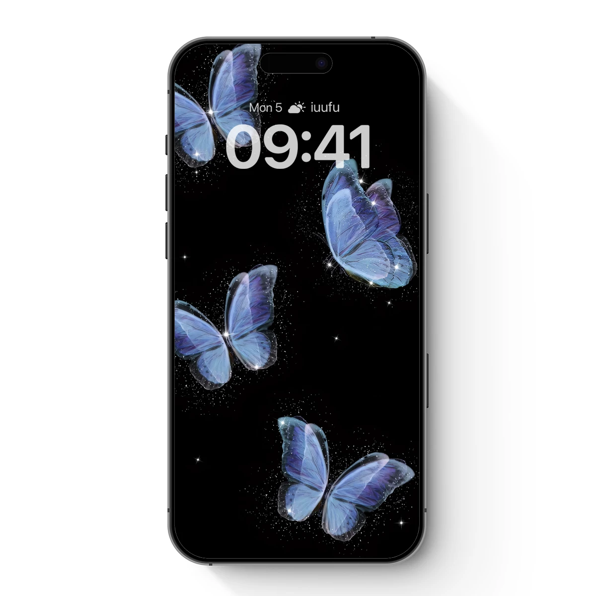 Ethereal Blue Butterflies in Midnight Sky
