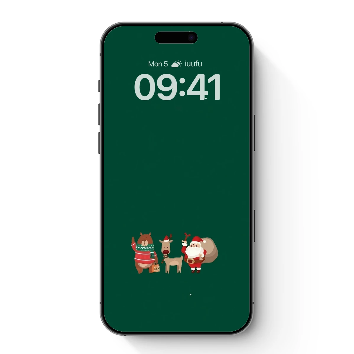 Festive Trio: Santa, Reindeer, and Bear in Cheerful Harmony Festive Trio: Santa, Reindeer, and Bear in Cheerful Harmony