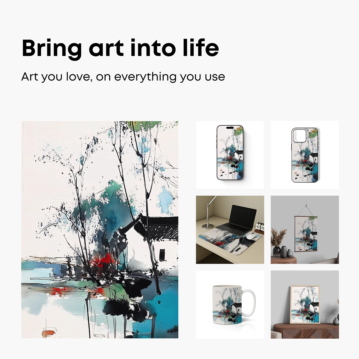 Abstract Watercolor Reflections - Image 2