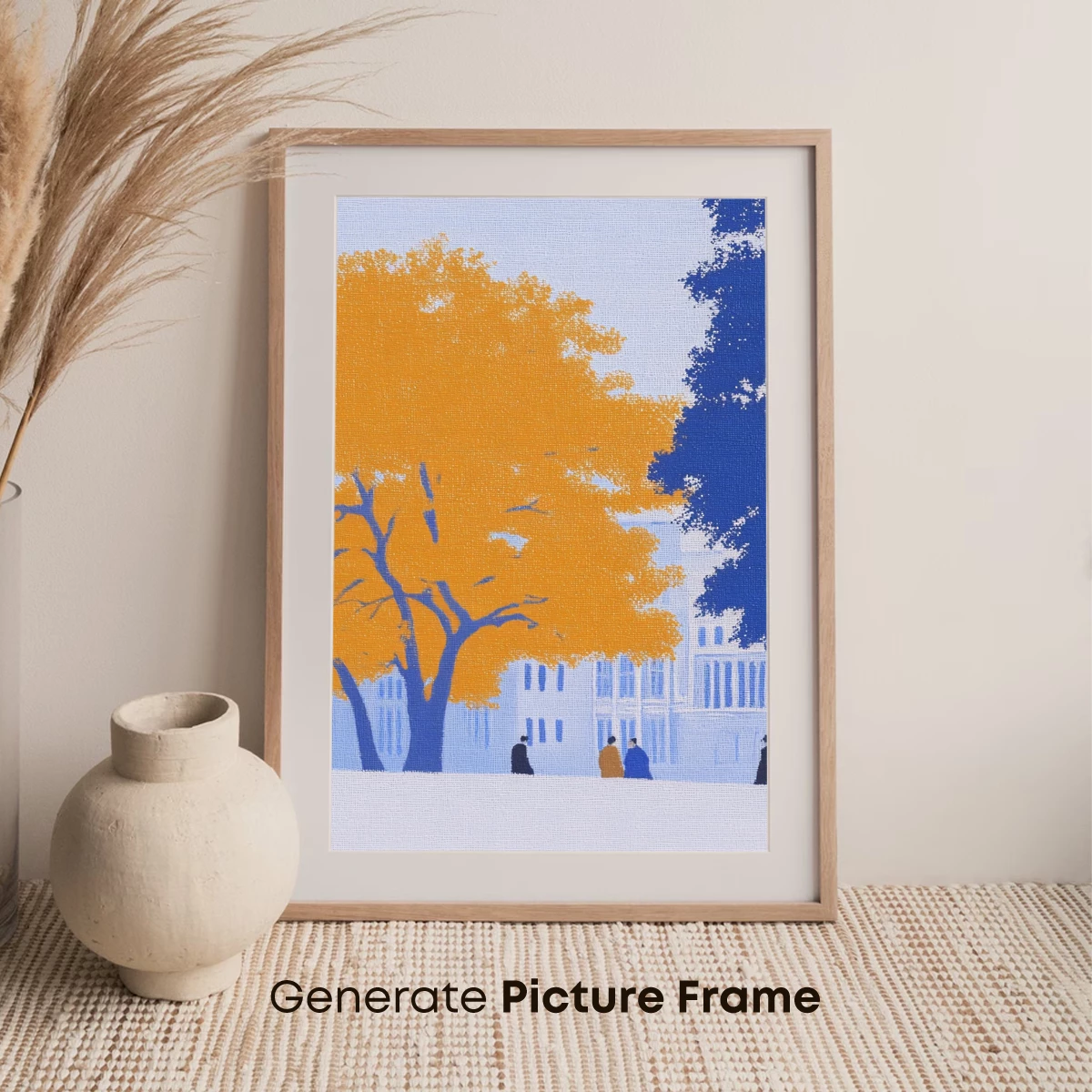 Autumnal Solitude: Golden Tree Against Blue Serenity - Image 7