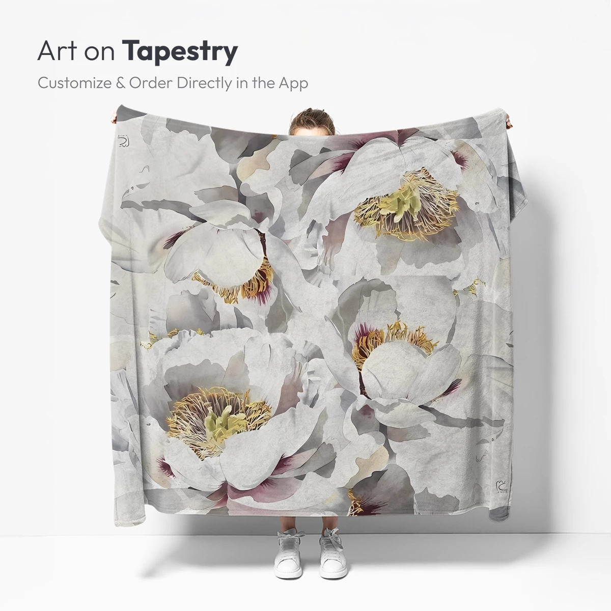 Elegant Peony Elegy: Monochrome Floral Artistry - Image 4