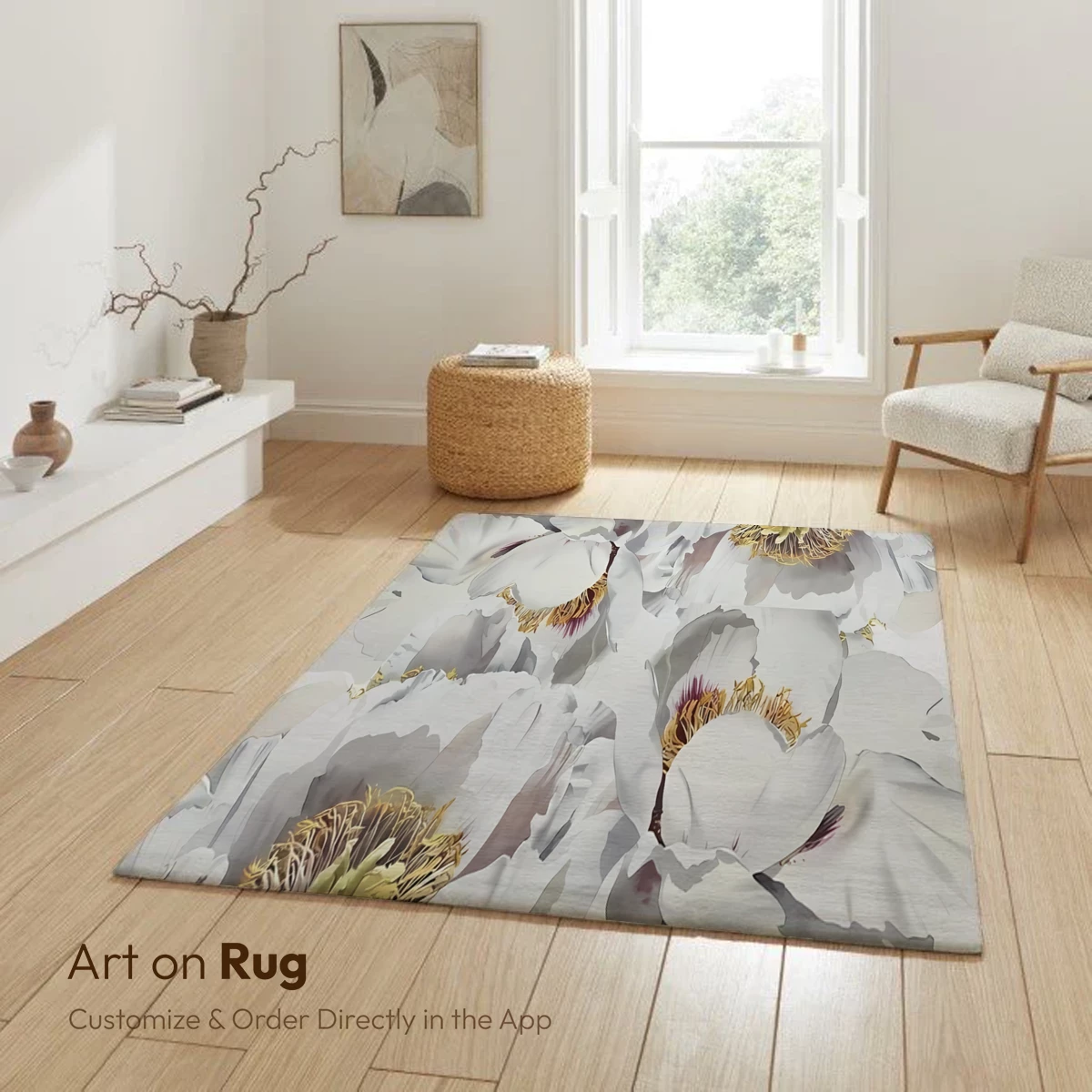 Elegant Peony Elegy: Monochrome Floral Artistry - Image 5