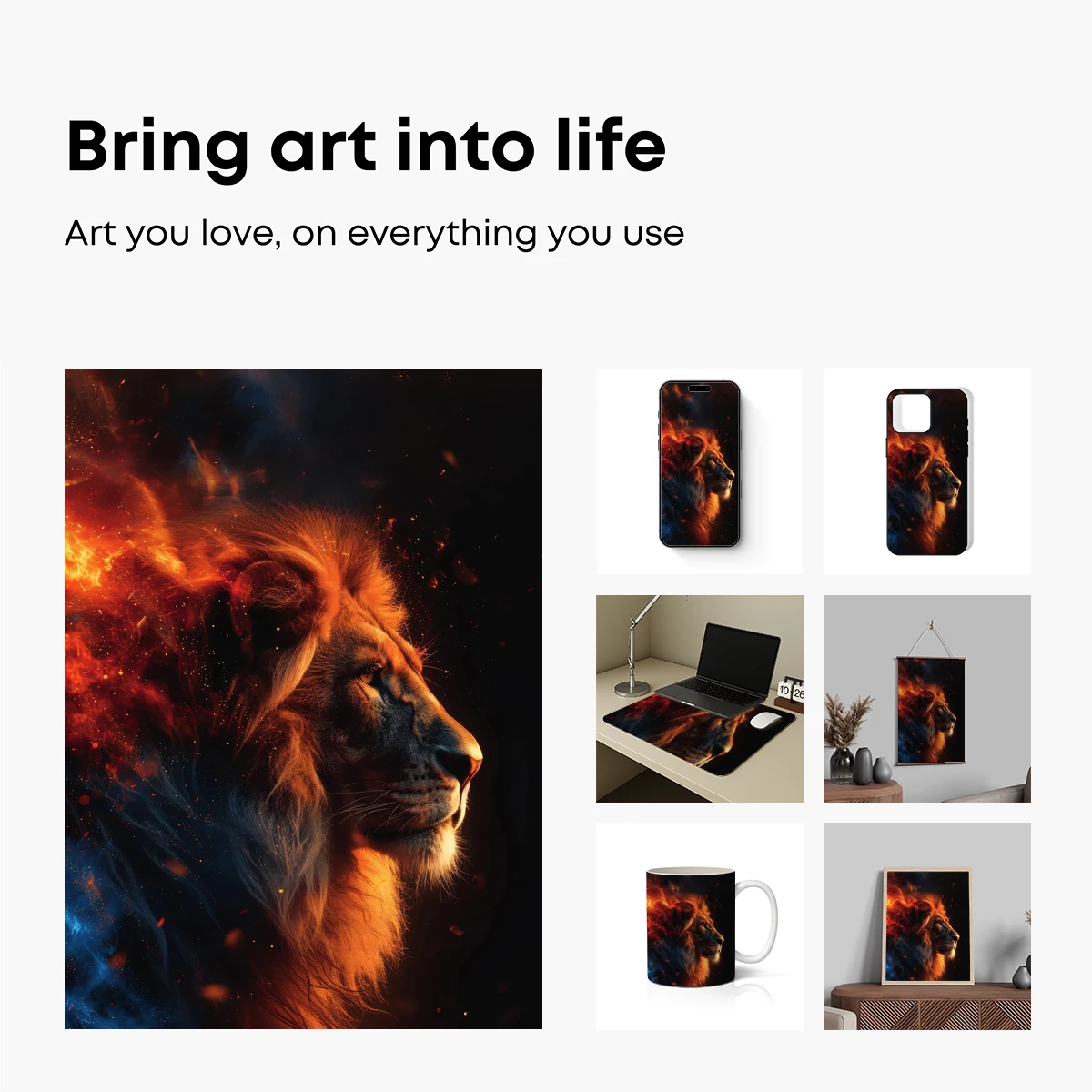 Flaming Lion: Mythic Majesty in Fire and Smoke - Image 2