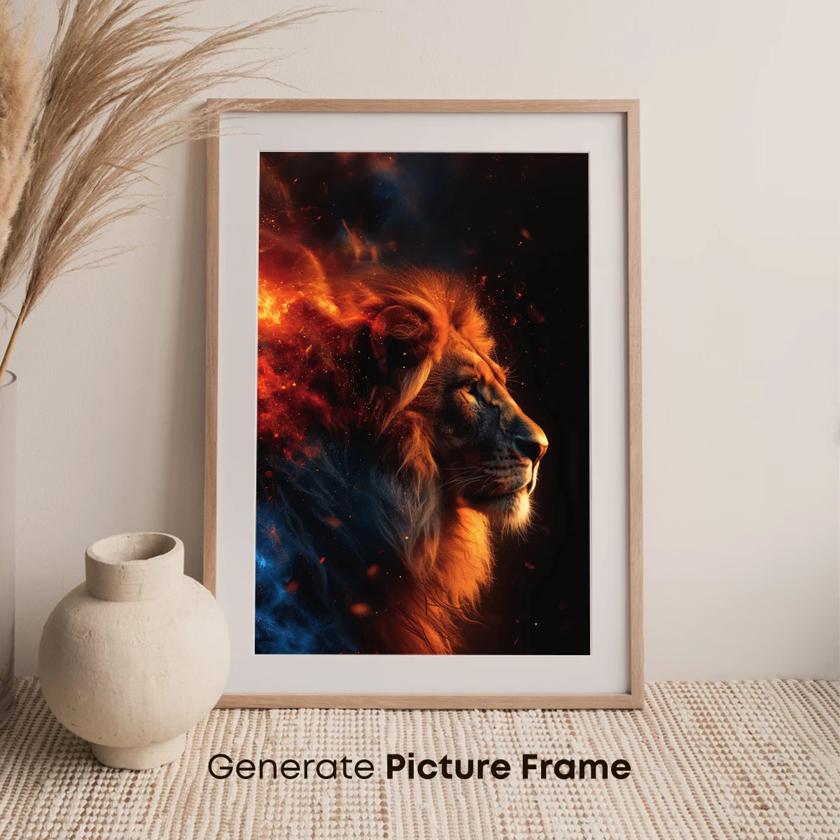 Flaming Lion: Mythic Majesty in Fire and Smoke - Image 7