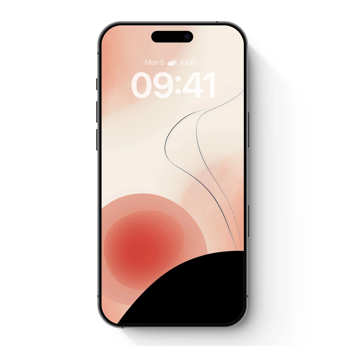 Abstract Dawn: Pink Circles and Wavy Lines