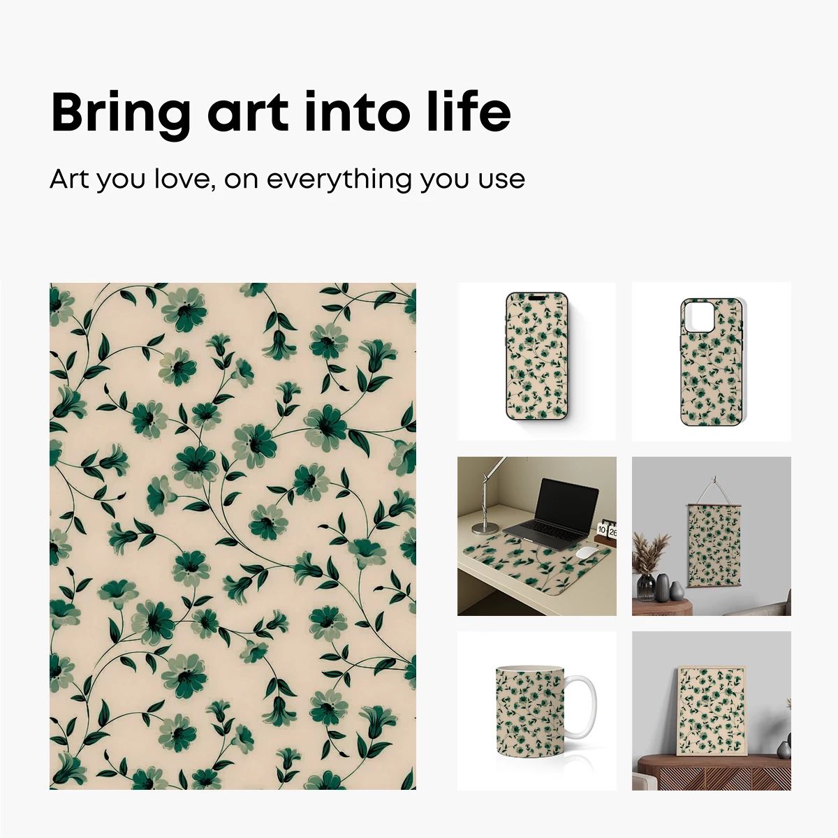 Emerald Vine Whisper: A Botanical Tapestry - Image 2