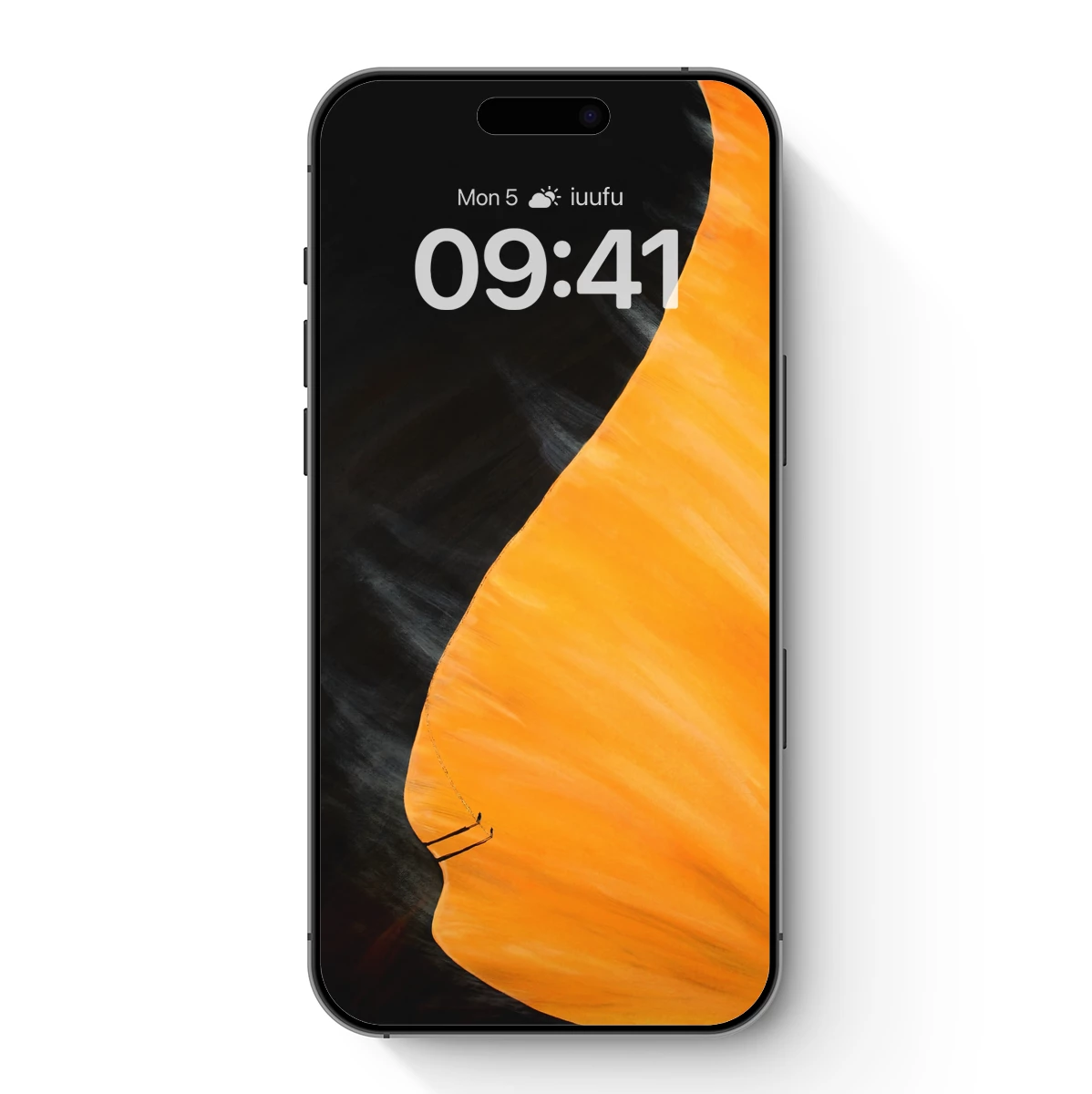 Eclipse of Solitude: Black and Orange Abstract