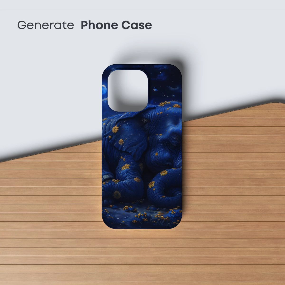 Moonlit Elephant in Floral Dreams - Image 3