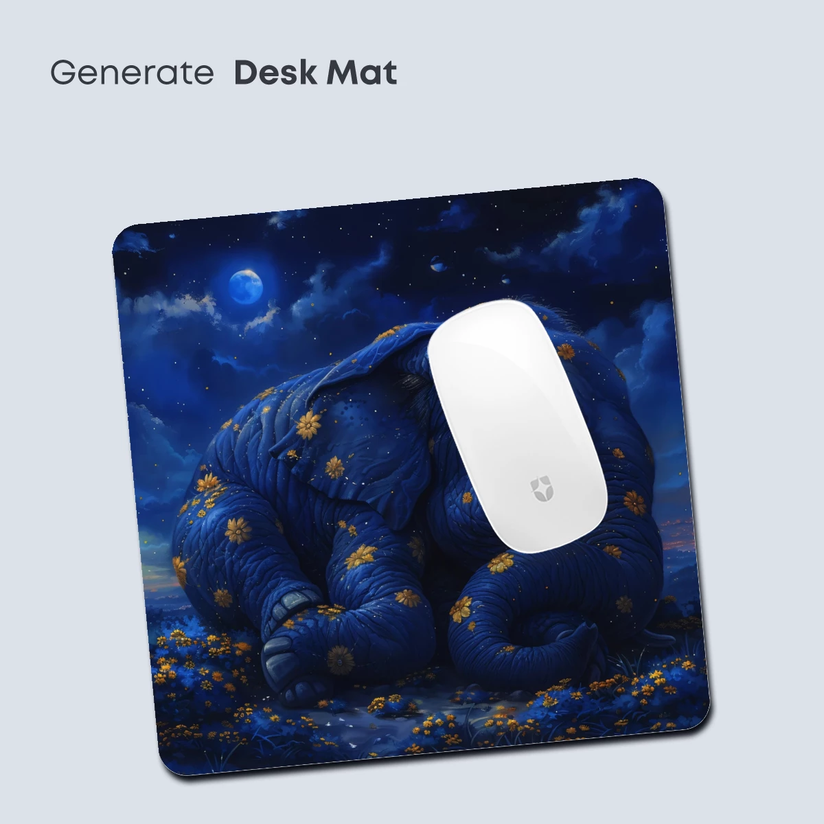 Moonlit Elephant in Floral Dreams - Image 4