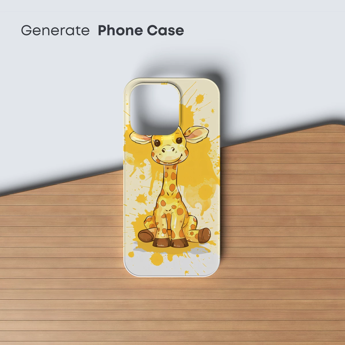 Charming Giraffe in Splatter Art - Image 3