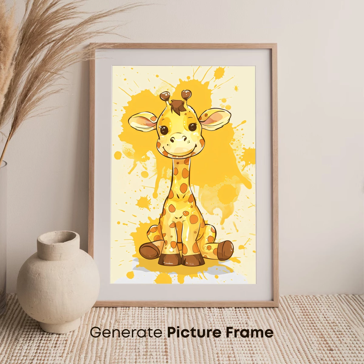 Charming Giraffe in Splatter Art - Image 7