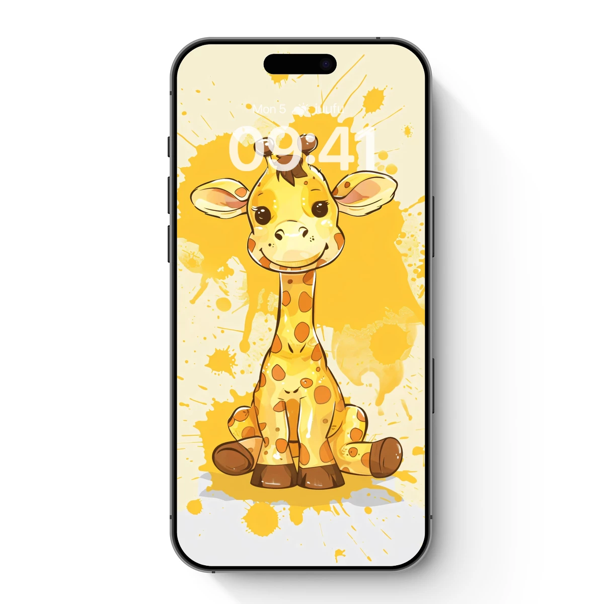 Charming Giraffe in Splatter Art