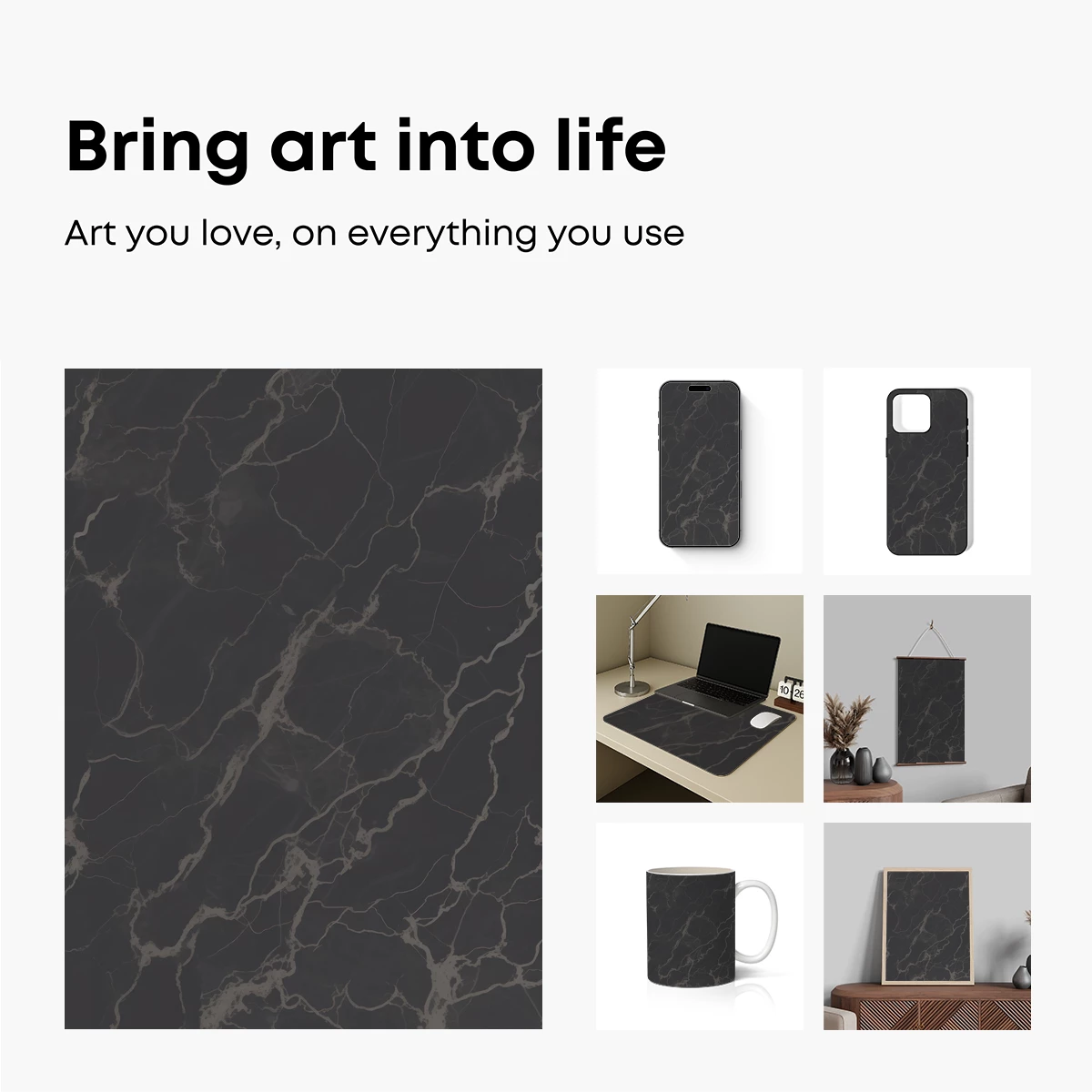 Elegant Veins of Night Marble - Image 2