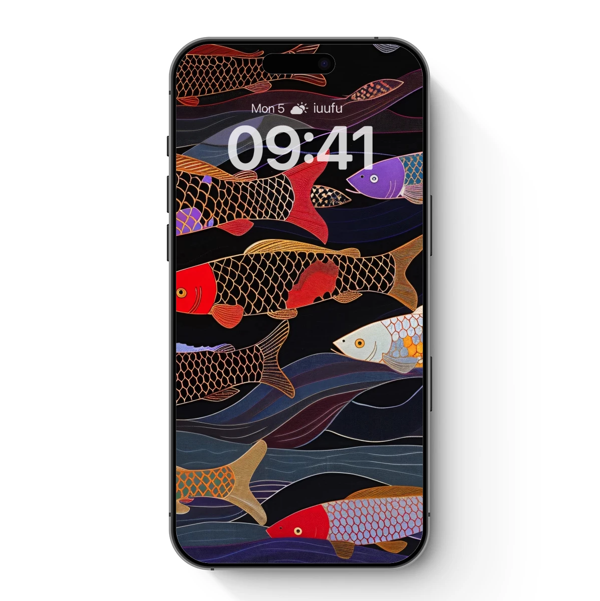 Koi Odyssey: Vibrant Fish in Abstract Waves