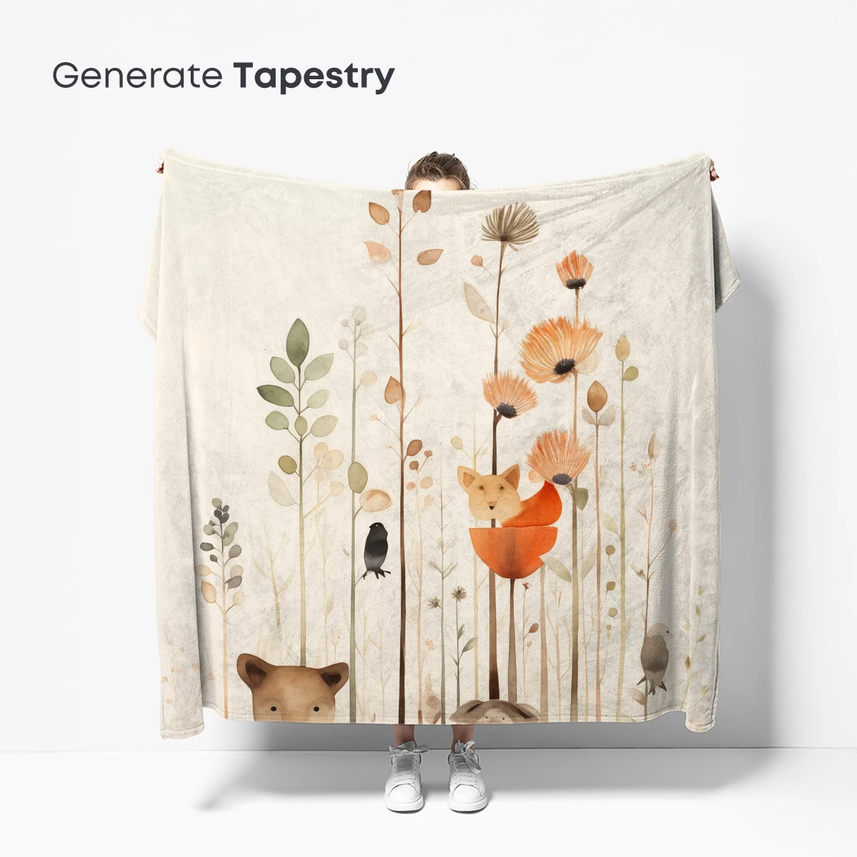 Enchanted Forest Whimsy: Animals Amidst Floral Dreams - Image 5