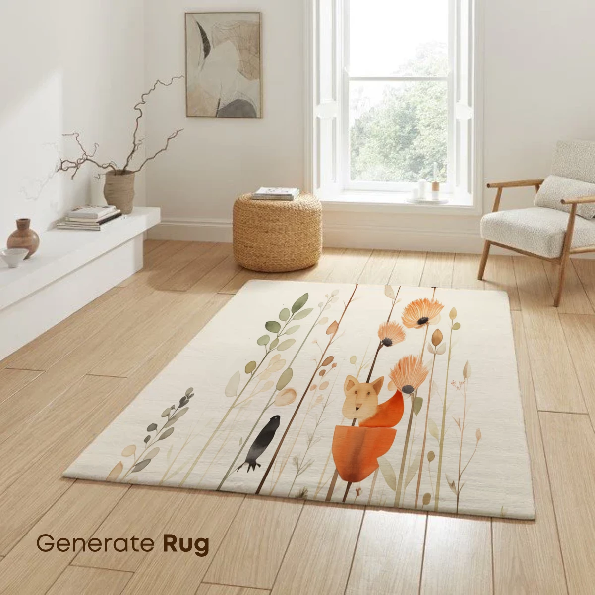 Enchanted Forest Whimsy: Animals Amidst Floral Dreams - Image 6