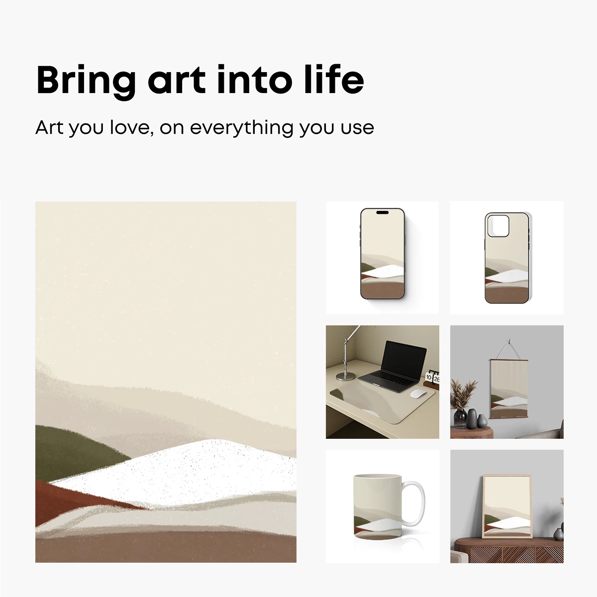 Abstract Terrain Layers: Earthy Tones and Minimalist Waves - Image 2