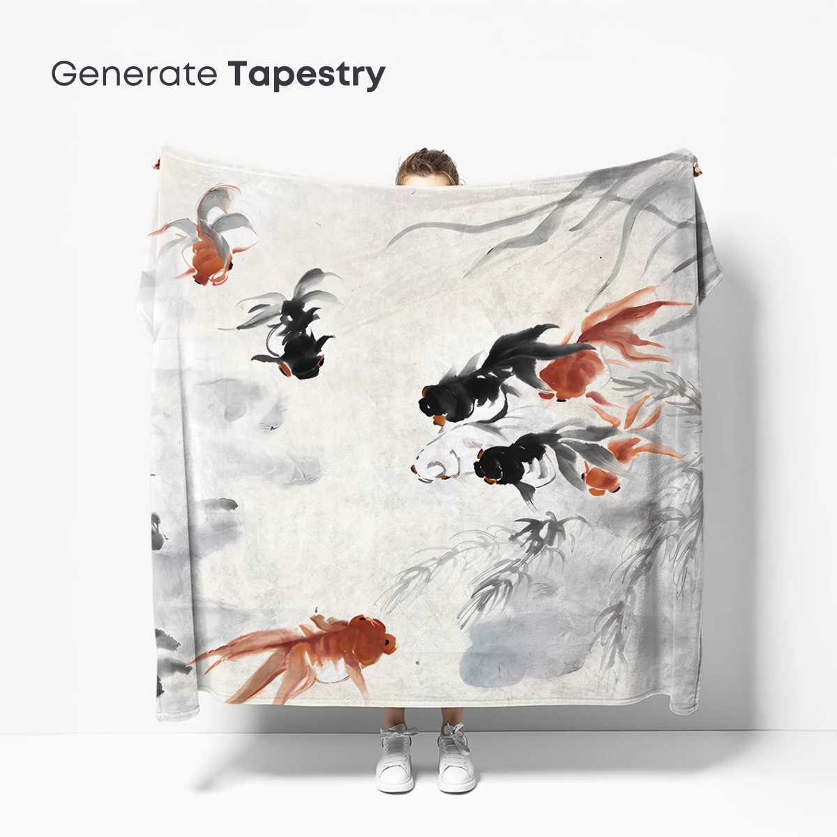 Ink Dance of Goldfish: Zen Aquatic Elegance - Image 5
