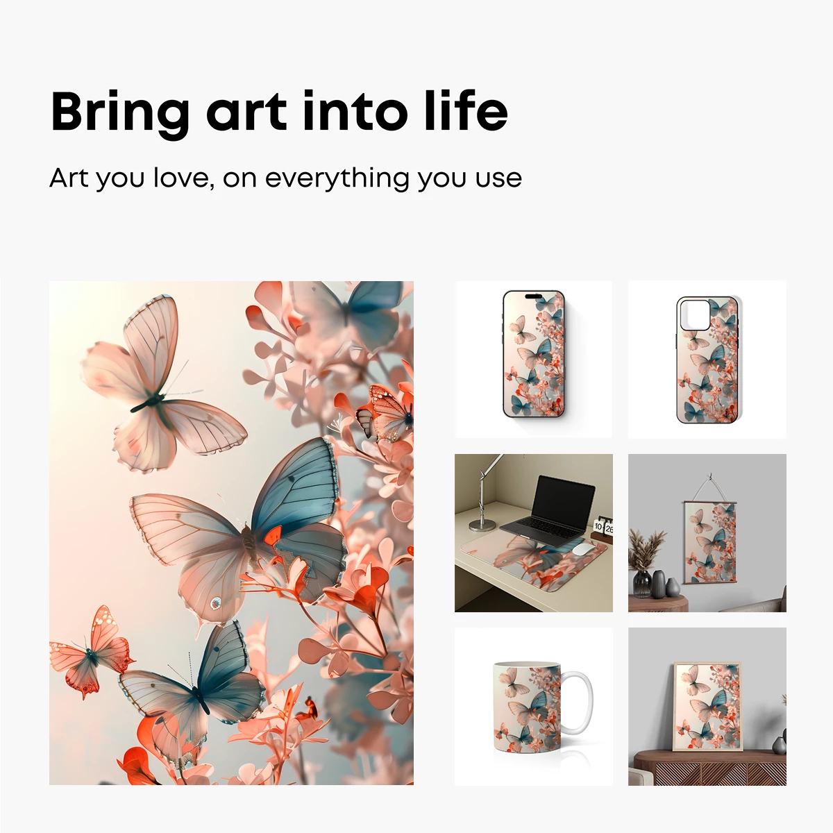 Butterfly Symphony in Pastel Bloom - Image 2