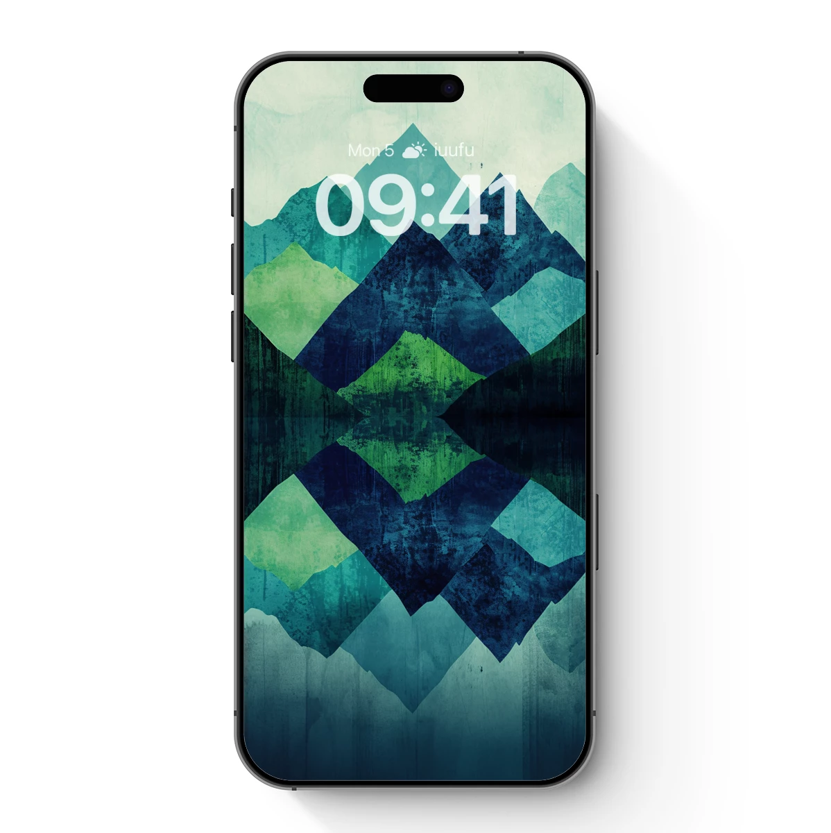 Mirrored Mountain Symphony in Teal
